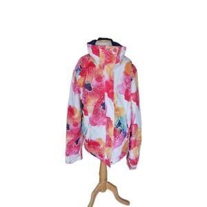 Roxy Floral Pink Womens Snowboard Ski Jacket Dry Flight Thinsulate XL